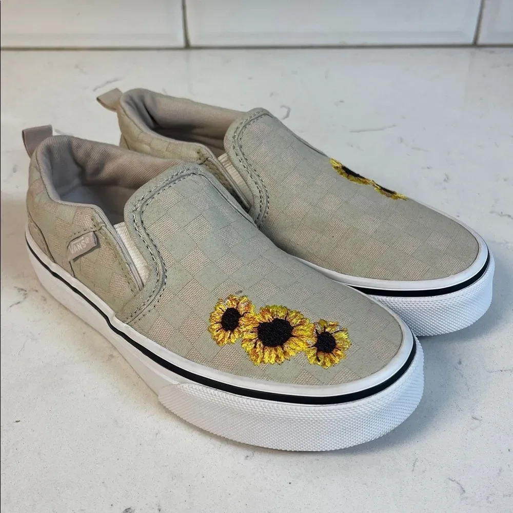 Vans® Asher Sunflower Kids' Slip-On Shoes Size 13